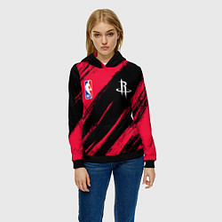 Толстовка-худи женская Хьюстон Рокетс - цвета команды, цвет: 3D-черный — фото 2