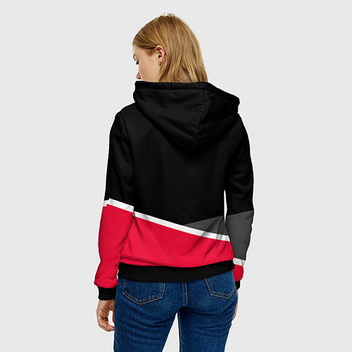 Женская толстовка Хьюстон Рокетс - линии / 3D-Черный – фото 4