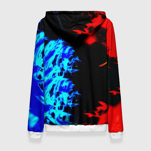 Женская толстовка Doom лёд и пламя / 3D-Белый – фото 2