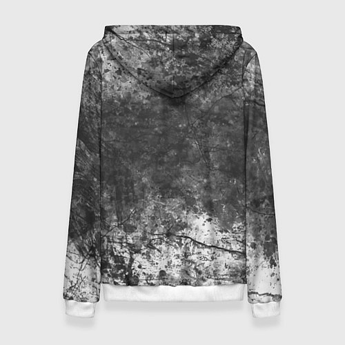 Женская толстовка Абстракция - grey and white wall with cracks / 3D-Белый – фото 2