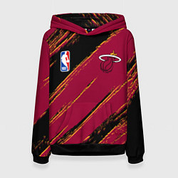 Толстовка-худи женская Майами Хит - цвета команды, цвет: 3D-черный