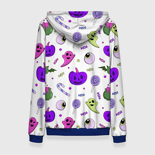 Женская толстовка Halloween purple pumpkin pattern / 3D-Синий – фото 2