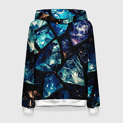 Толстовка-худи женская Текстура драгоценных камней, цвет: 3D-белый