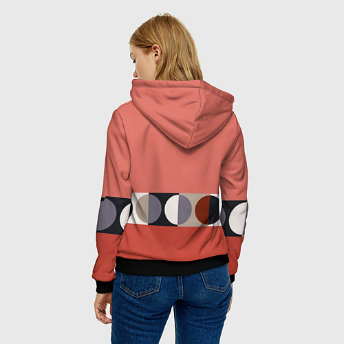 Женская толстовка Луна Малевича розовый томат / 3D-Черный – фото 4