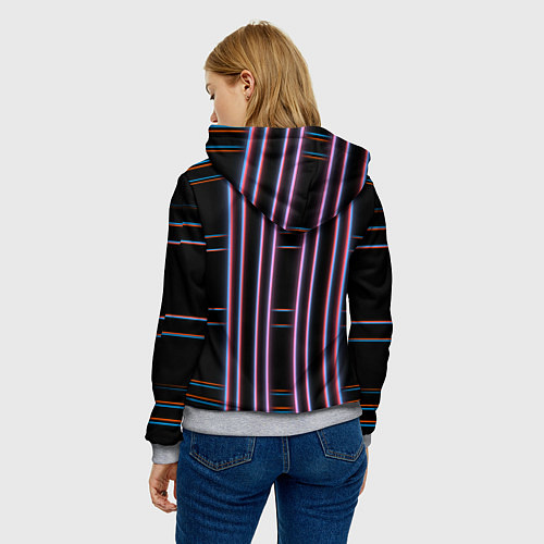 Женская толстовка Neon red blue black / 3D-Меланж – фото 4