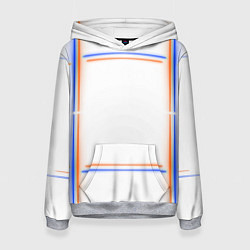 Толстовка-худи женская Neon white orange blue, цвет: 3D-меланж
