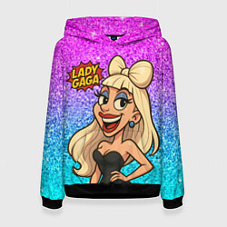 Толстовка-худи женская Леди Гага мультяшная, цвет: 3D-черный