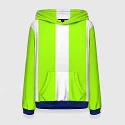 Толстовка-худи женская Color light green white stripes, цвет: 3D-синий