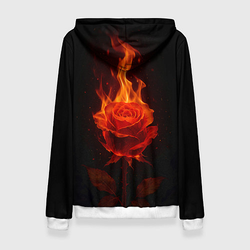 Женская толстовка Flaming rose / 3D-Белый – фото 2