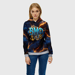 Толстовка-худи женская Объемные буквы ВМФ, цвет: 3D-меланж — фото 2