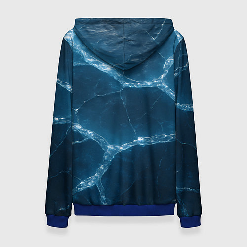 Женская толстовка ВМФ Волк на фоне льда / 3D-Синий – фото 2