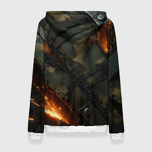 Женская толстовка Корабль ВМФ на фоне камуфляжа / 3D-Белый – фото 2