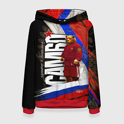 Толстовка-худи женская Медведь - Россия самбо, цвет: 3D-красный
