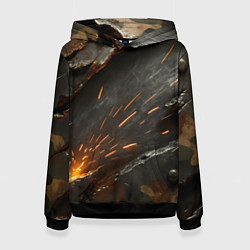 Женская толстовка Искры метала под камуфляжем