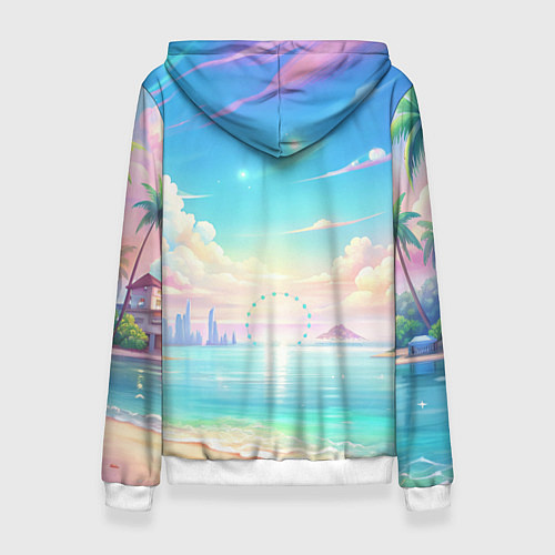 Женская толстовка Дандадан Сиратори Айра на берегу моря / 3D-Белый – фото 2