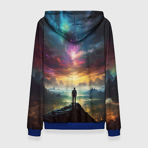 Женская толстовка Shocking the cosmos / 3D-Синий – фото 2