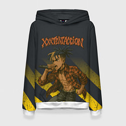 Толстовка-худи женская XXXTentacion с микрофоном в аниме стиле, цвет: 3D-белый