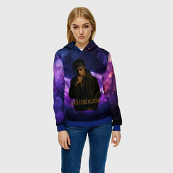 Толстовка-худи женская XXXTentacion - кулак, цвет: 3D-синий — фото 2