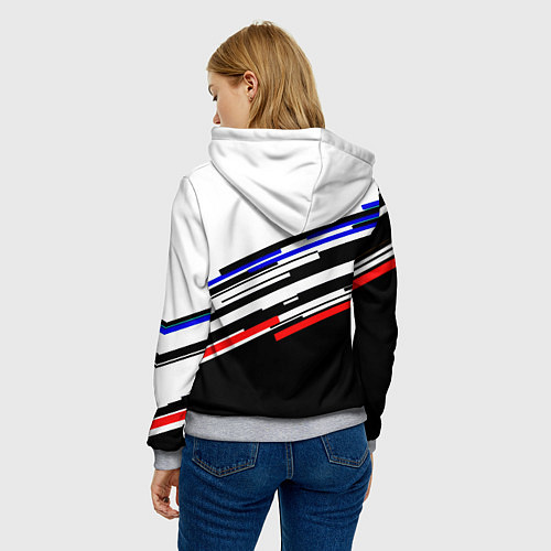 Женская толстовка Doom line color / 3D-Меланж – фото 4