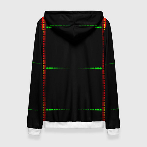 Женская толстовка Color black green orange stripes / 3D-Белый – фото 2