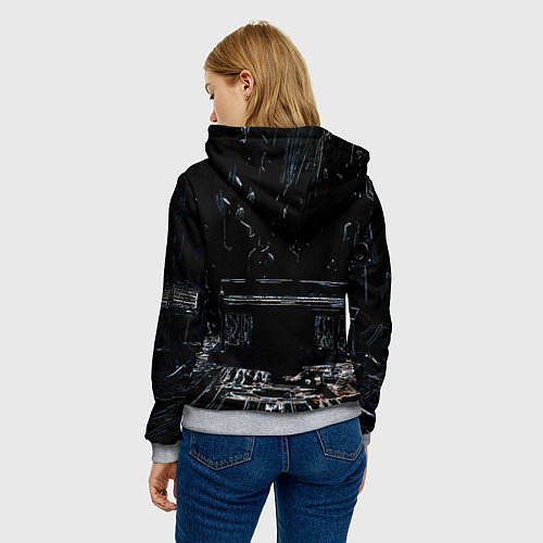 Женская толстовка Линейный силуэт музыканта / 3D-Меланж – фото 4