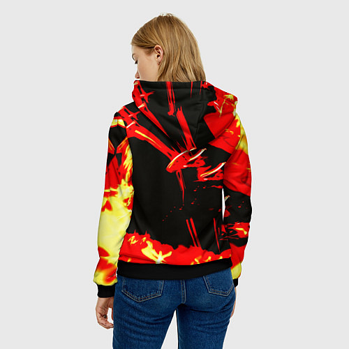 Женская толстовка Doom огненный / 3D-Черный – фото 4