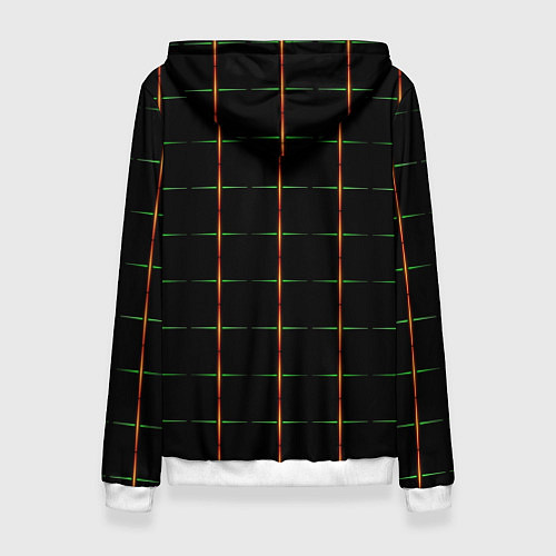 Женская толстовка Color black orange green crosses / 3D-Белый – фото 2