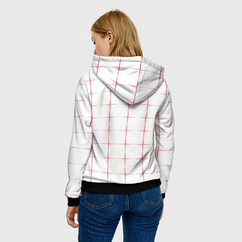 Женская толстовка Color white red crosses / 3D-Черный – фото 4