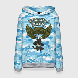 Толстовка-худи женская Крылатая пехота - пантера, цвет: 3D-меланж