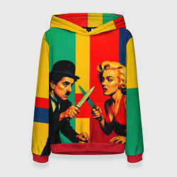 Женская толстовка Чарли Чаплин против Мэрилин Монро поп-арт