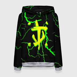 Толстовка-худи женская Doom кислотный шторм молнии, цвет: 3D-меланж
