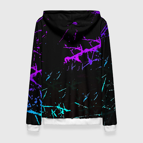 Женская толстовка Doom неоновые штрихи / 3D-Белый – фото 2