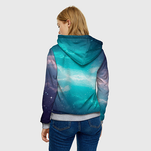 Женская толстовка Галактическое сияние небес / 3D-Меланж – фото 4