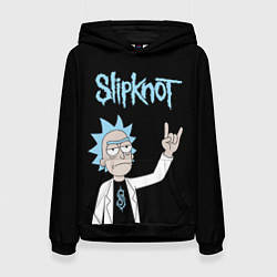 Толстовка-худи женская Slipknot и Рик Санчес из Рик и Морти, цвет: 3D-черный