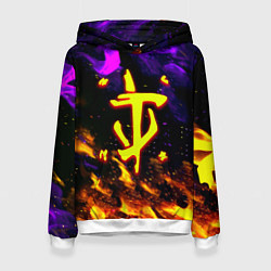 Толстовка-худи женская Doom огненный стиль, цвет: 3D-белый