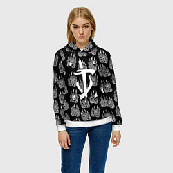 Толстовка-худи женская Doom хищник леса, цвет: 3D-белый — фото 2