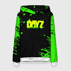 Толстовка-худи женская Dayz кислотное краски логотип, цвет: 3D-белый