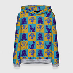 Толстовка-худи женская Символы Египта, цвет: 3D-меланж