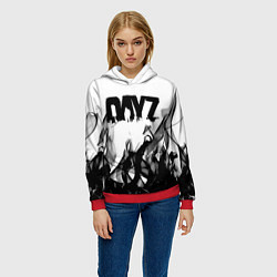 Толстовка-худи женская Dayz текстура огонь, цвет: 3D-красный — фото 2