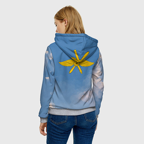 Женская толстовка День ВВС - Су 57 / 3D-Меланж – фото 4