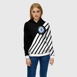 Толстовка-худи женская Chelsea geometry sport, цвет: 3D-белый — фото 2
