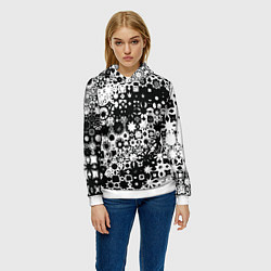 Толстовка-худи женская Черно-белая метаморфоза, цвет: 3D-белый — фото 2