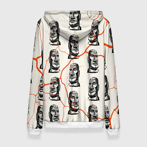 Женская толстовка Статуи моаи / 3D-Белый – фото 2