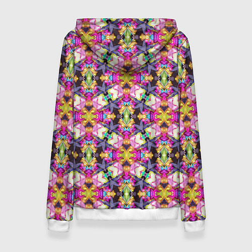 Женская толстовка Разноцветные узорчатые ромбы / 3D-Белый – фото 2