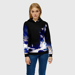 Толстовка-худи женская Синее пламя, цвет: 3D-черный — фото 2