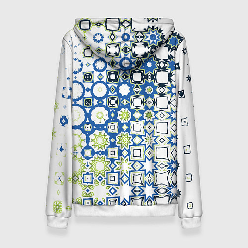 Женская толстовка Сине-зеленая абстракция / 3D-Белый – фото 2