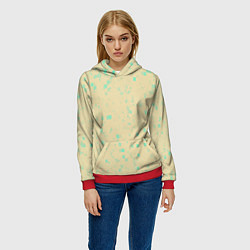 Толстовка-худи женская Color beige turquoise, цвет: 3D-красный — фото 2