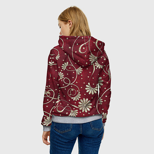 Женская толстовка Красный бархат / 3D-Меланж – фото 4
