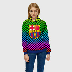 Толстовка-худи женская Barcelona gradient neon, цвет: 3D-синий — фото 2