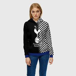 Толстовка-худи женская Тоттенхэм клетка шахматная, цвет: 3D-синий — фото 2